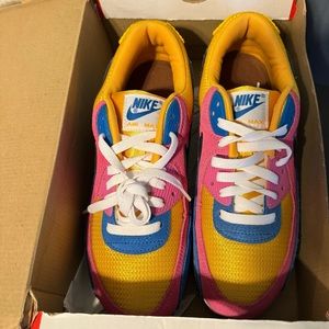 Nike Air Max 90 multicolor suede shoes men’s size 8 women’s size 9.5